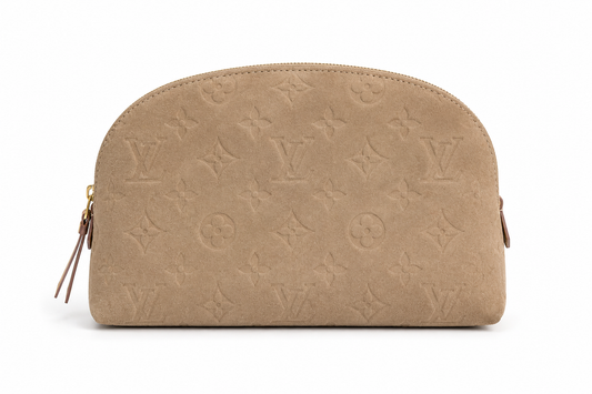 Hakiki Süet Deri Bej Clutch Çanta